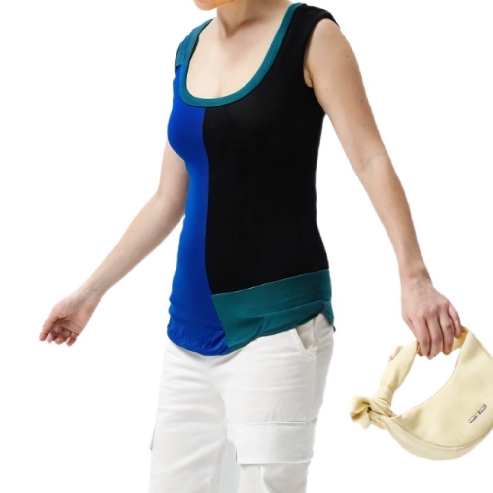 Jolie Vintage Colour Block Long Style Tank Size Small